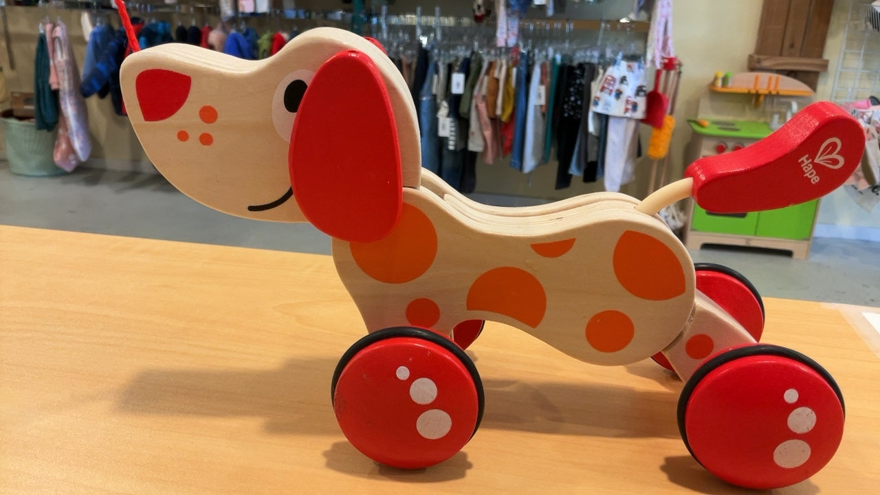 Hape Walk-A-Long Puppy wooden pull toy