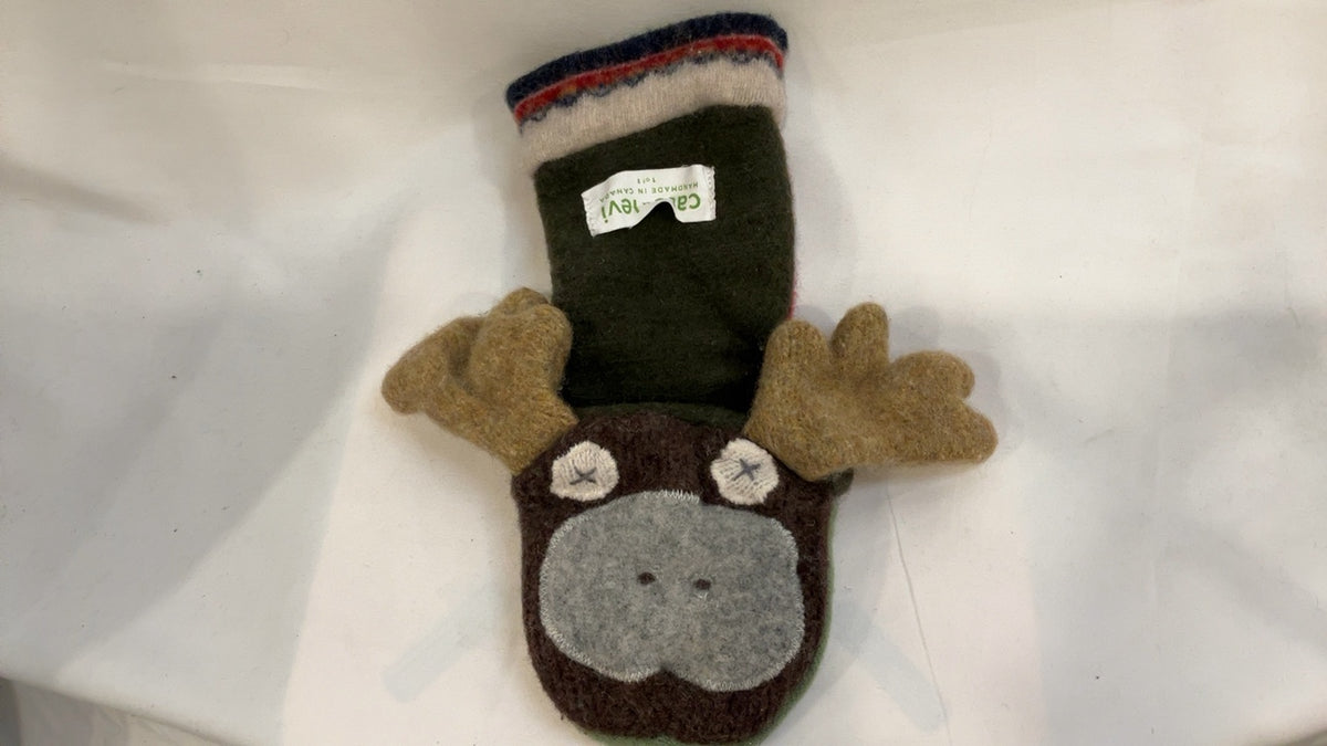 Cate & Levi Handmade Premium Reclaimed Wool MoosePuppet