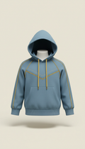 Slate Blue Hoodie with Gold Accents