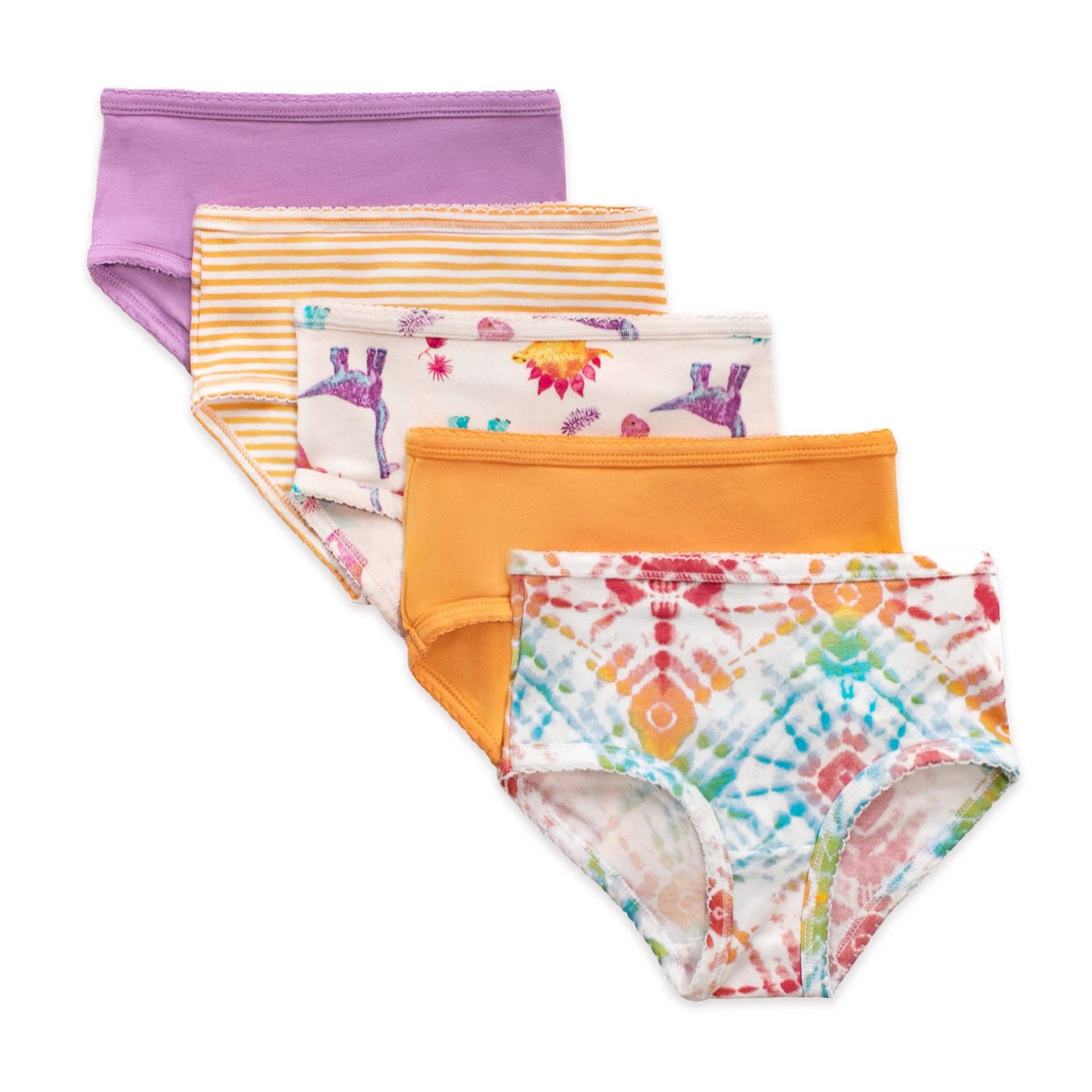 Girls Set of 5 Dino Friends & Tie Dye Underwear